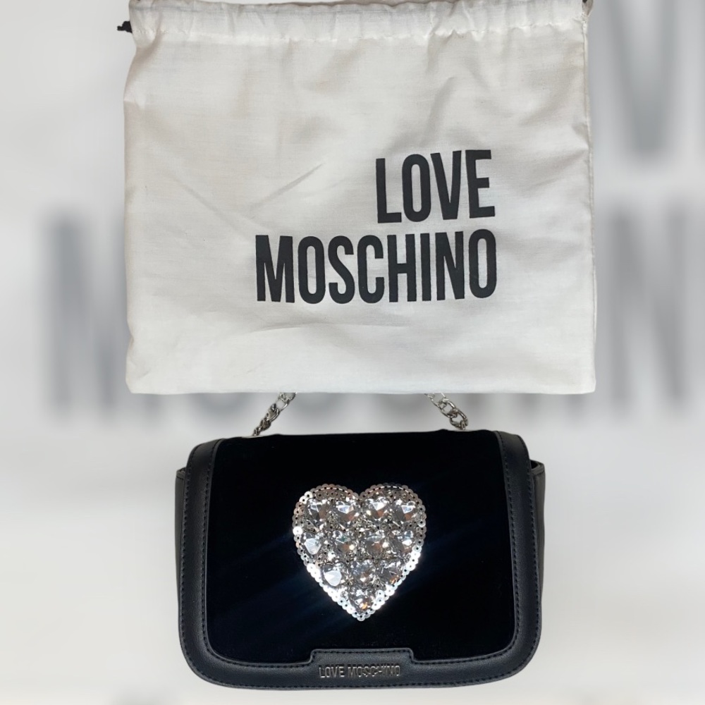 Love Moschino Crossbody Shoulder bag Leather Crystals